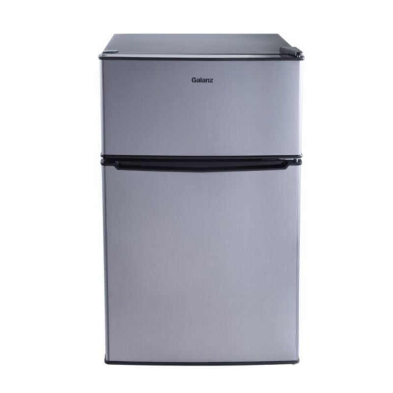 Galanz 3.1 Cu ft Two Door Mini Fridge with Freezer, Stainless, Estar | Bigbigmart.com