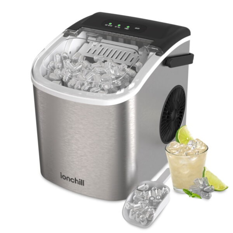 Ionchill Quick Cube Ice Machine, 26lbs/24hrs Portable Countertop Bullet Ice Maker | Bigbigmart.com