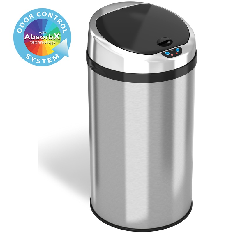 iTouchless IT08RCB Trashcan NX Stainless Steel 8 gal. Trash Can | Bigbigmart.com
