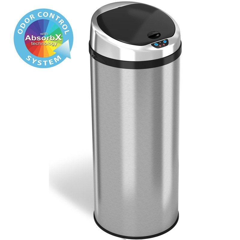 iTouchless Stainless Steel 13 Gallon Motion Sensor Trash Can | Bigbigmart.com