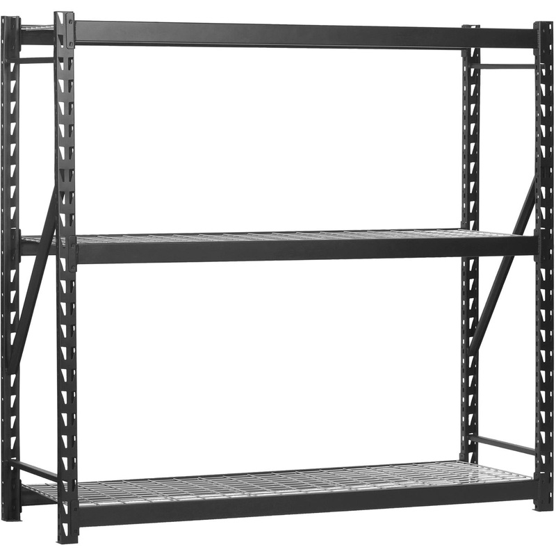 Muscle Rack 3-Tier Black 77W x 24D x 72H Steel Welded Storage Rack | Bigbigmart.com