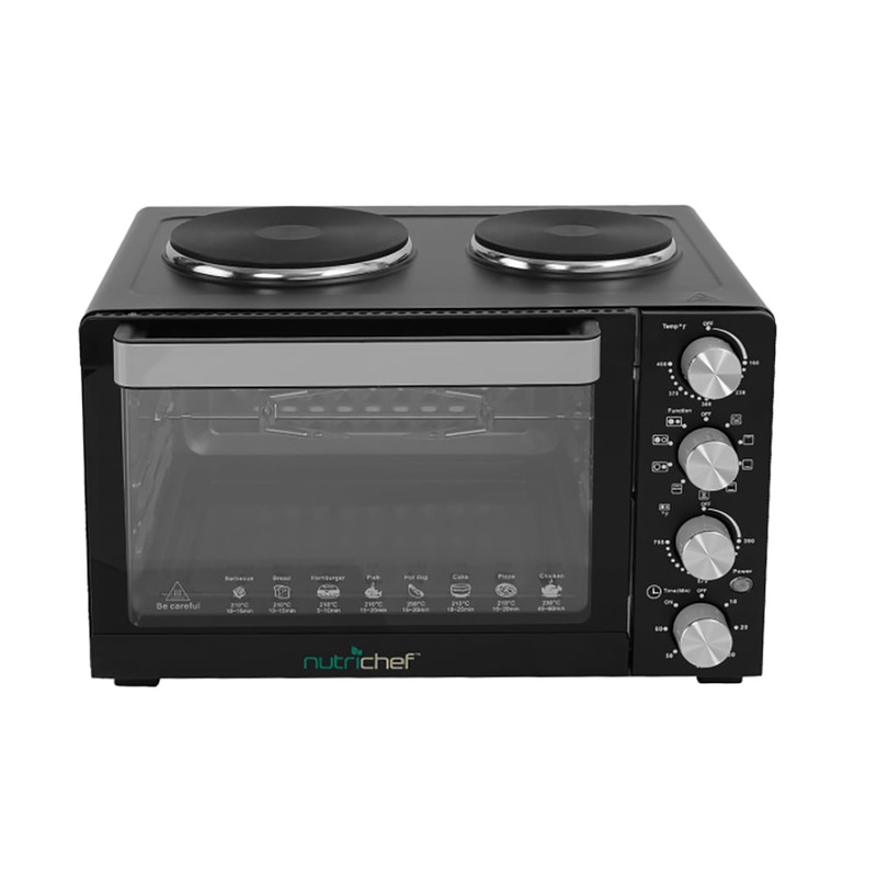 NutriChef PKRTO28 Kitchen Countertop Convection Oven Cooker with Warming Plates | Bigbigmart.com