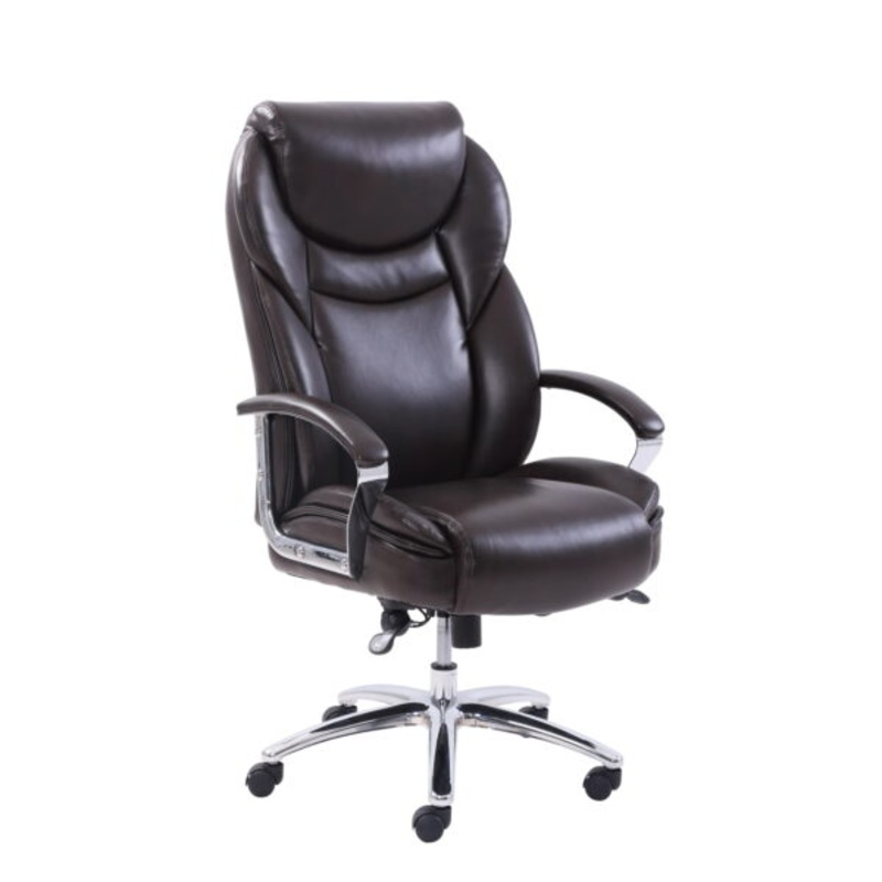 Serta Big & Tall Office Chair, Bonded Leather, Brown | Bigbigmart.com