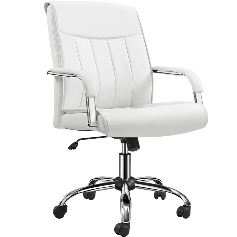 SMILE MART Steady 22.5 in Executive Chair, 300 lbs. Capacity, White | Bigbigmart.com