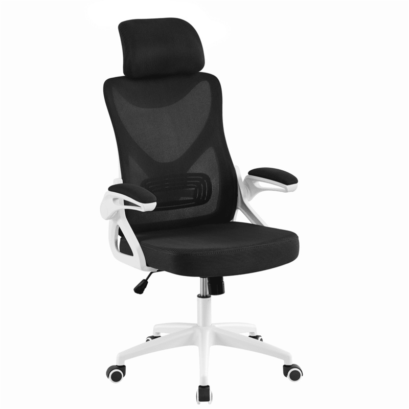 SmileMart High Back Ergonomic Mesh Office Chair with Adjustable Padded Headrest, White/Black | Bigbigmart.com