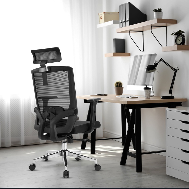 SUGIFT Ergonomic Office Chair with Adjustable Computer Chair with Lumbar Support Swivel, Black | Bigbigmart.com