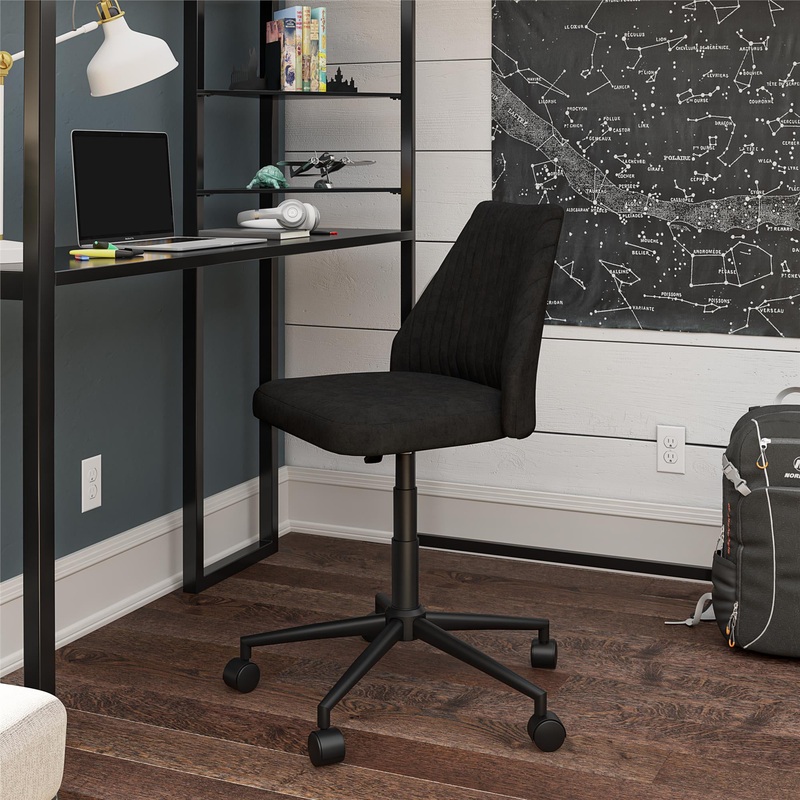 Teen Novogratz Morgan Office Chair with Casters, Gray Linen | Bigbigmart.com