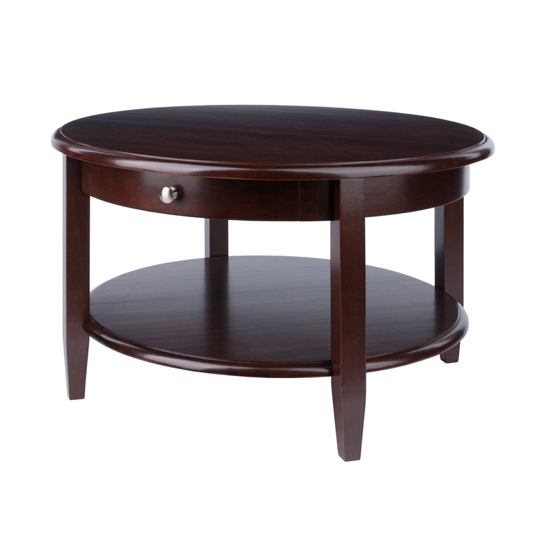 Winsome Wood Concord Round Coffee Table, Walnut Finish | Bigbigmart.com