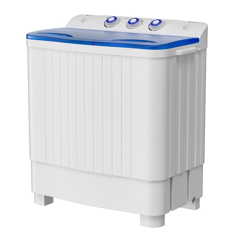 Auertech Portable Washing Machine 20lbs Mini Twin Tub Compact Semi-automatic Washer Spinner Combo with Drain Pump | Bigbigmart.com