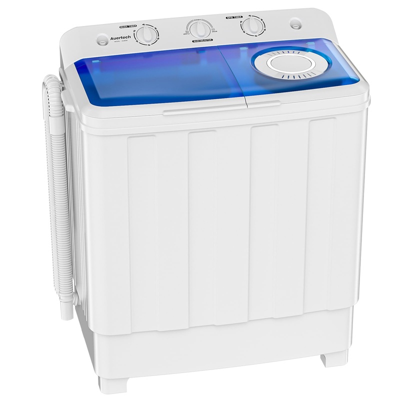 Auertech Portable Washing Machine 28lbs Twin Tub Compact Semi-automatic with Drain Pump Washer Spinner Combo | Bigbigmart.com