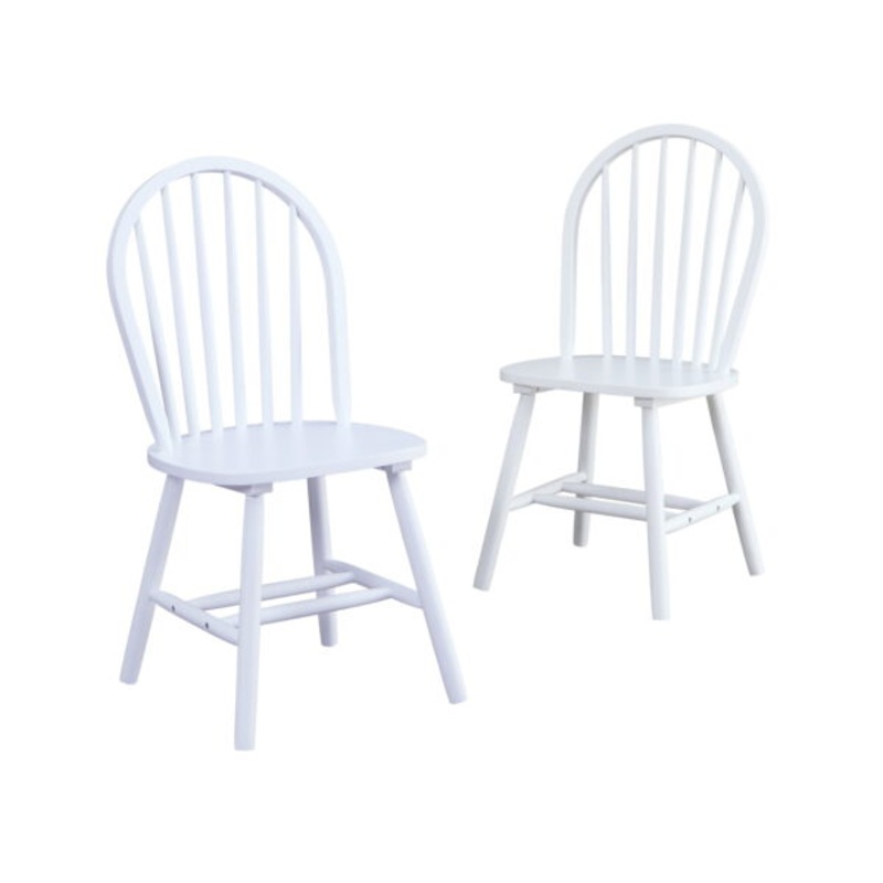 Better Homes and Gardens Autumn Lane Windsor Solid Wood Dining Chairs, Set of 2, Solid White | Bigbigmart.com