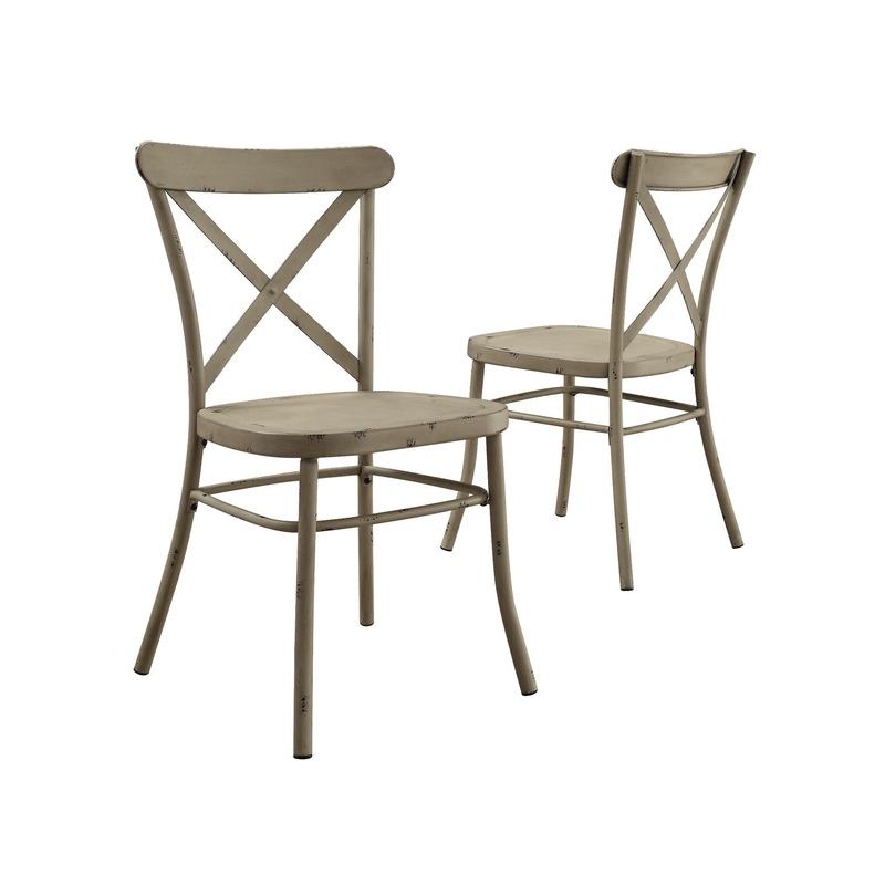Better Homes and Gardens Collin Distressed White Dining Chair, Set of 2, Light Brown | Bigbigmart.com