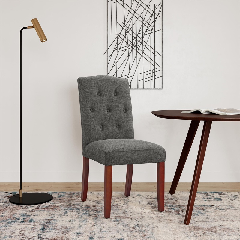 Better Homes and Gardens Parsons Upholstered Tufted Dining Chair, Gray | Bigbigmart.com
