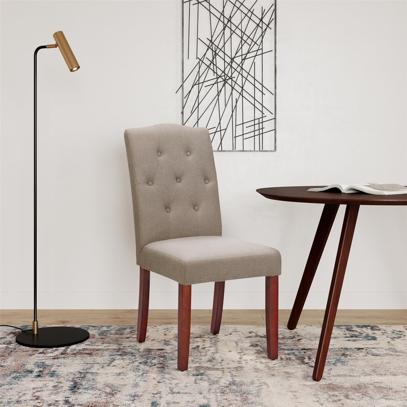 Better Homes and Gardens Parsons Upholstered Tufted Dining Chair,Taupe | Bigbigmart.com
