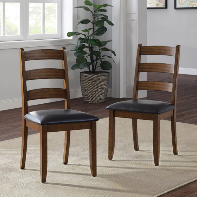 Better Homes & Gardens Granary Modern Farmhouse Ladderback Dining Chairs, Set of 2, Aged Brown Ash | Bigbigmart.com