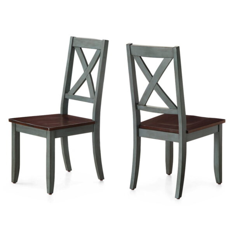 Better Homes & Gardens Maddox Crossing Dining Chairs, Set of 2, Dark Seafoam Finish | Bigbigmart.com