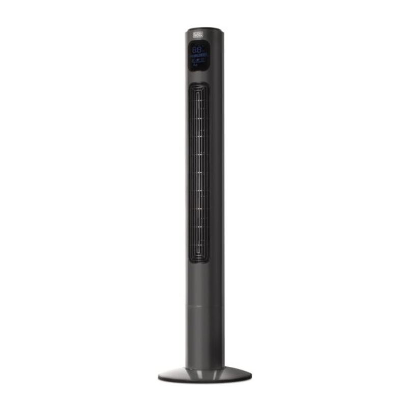 BLACK+DECKER 46 Oscillating Tower Fan with LED Display & Remote, BFTR146, Charcoal Gray | Bigbigmart.com