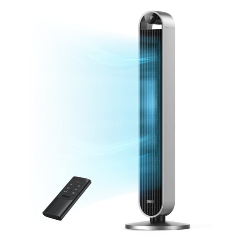 Dreo Tower Fan with Remote 42 Inch Floor Fan with 120 Ultra Wide & Customizable Oscillation, Hyper Wind 12 Speeds & More Silent, 12H Timer, Bladeless Fans for Bedroom, Home & Office | Bigbigmart.com
