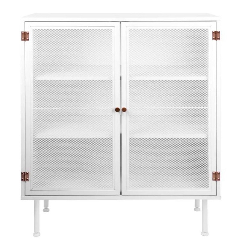 FRAPOW Sideboard Buffet Cabinet, Kitchen Storage Cabinet with Breathable Mesh Doors, Cupboard Console Table, Accent Cabinet, 31.4 x 13.7 x 37.4 inches, White | Bigbigmart.com