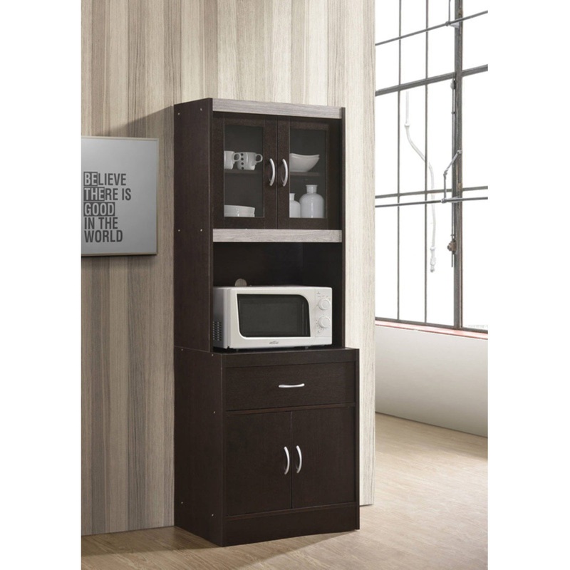 Hodedah Imports HIKF96 Kitchen Cabinet, Brown | Bigbigmart.com