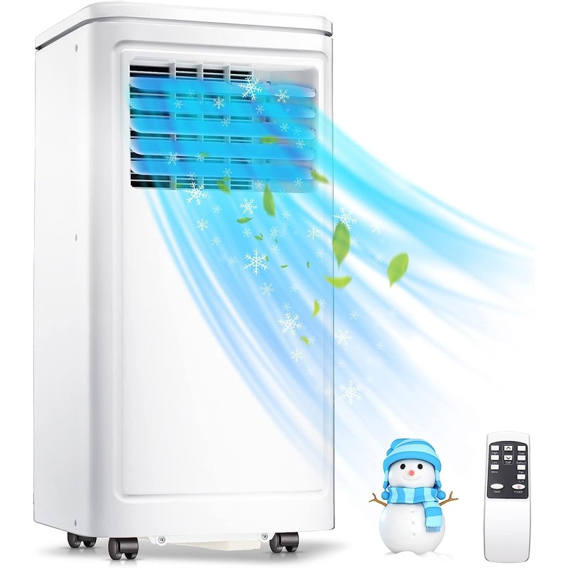KISSAIR 6000BTU (10000 BTU ASHARE) Portable Air Conditioner, Remote Control, Cools 300sq. ft, Quiet Operation, Window Fan,24H Timer, 2 Fan Speed for Bedroom Office Home Dorm-White | Bigbigmart.com