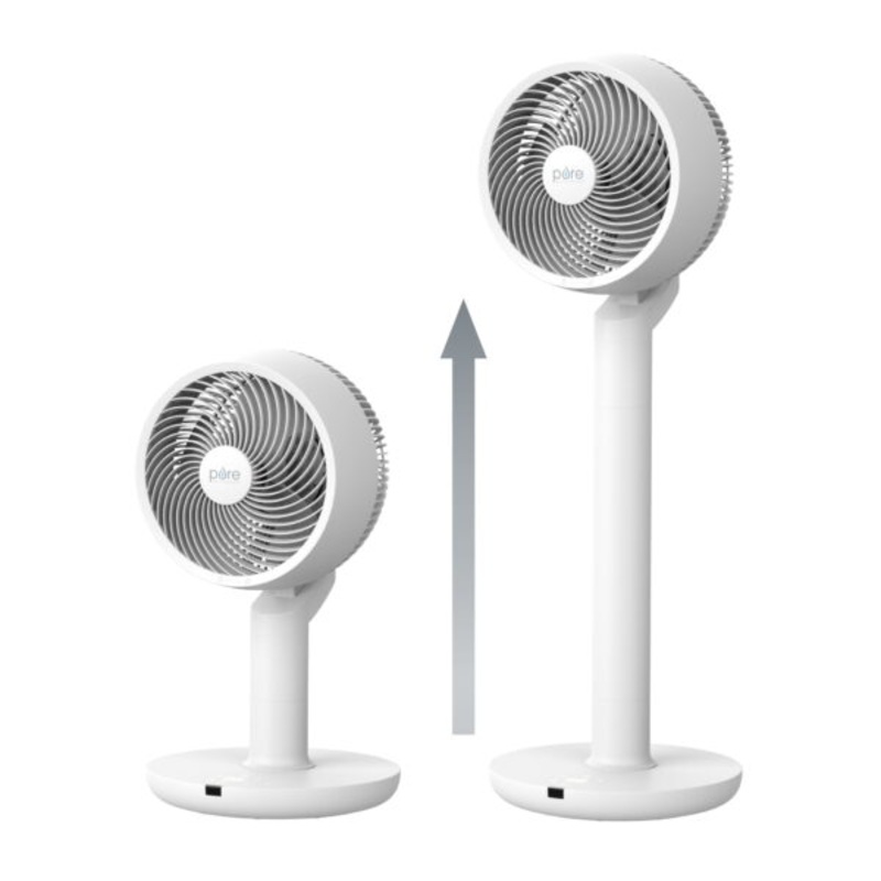 Pure Enrichment 2-in-1 Circulating Floor & Desk Fan – 24 Fan Speeds, Vertical and Horizontal Oscillation, Optional Remote Control Operation, Auto-Off Timer and Sleep Mode – Ideal for the Whole House | Bigbigmart.com