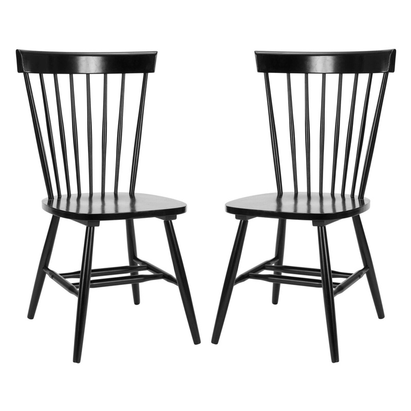 SAFAVIEH Parker 17”H Spindle Dining Chair Set of 2 Black | Bigbigmart.com