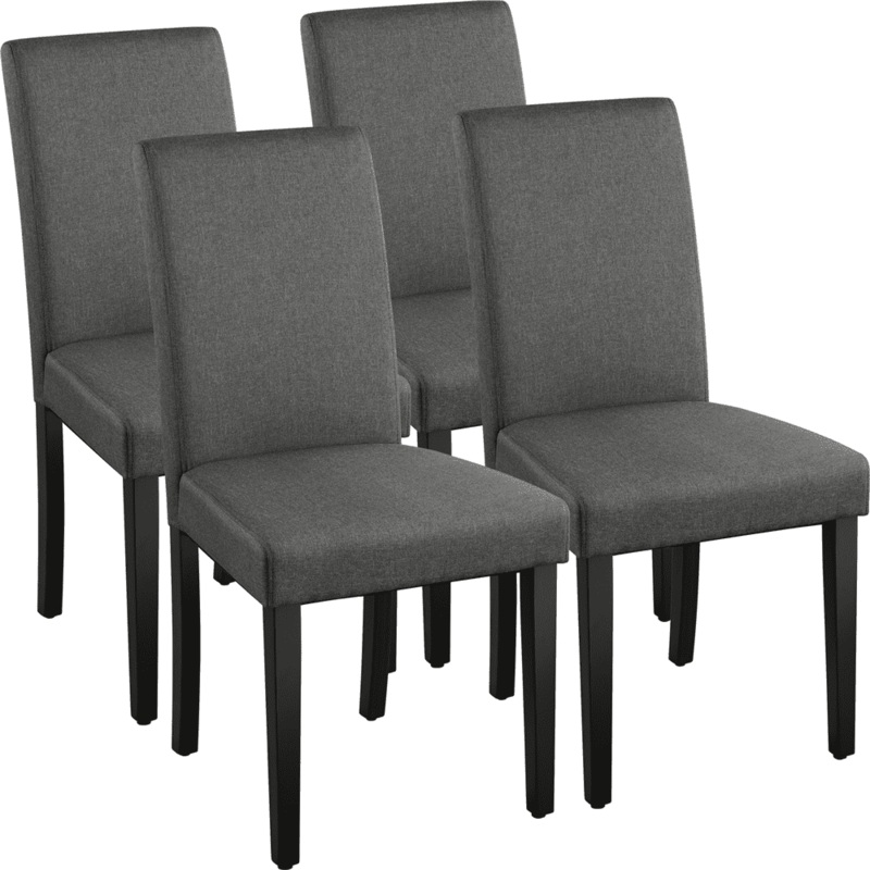 SMILE MART 4pcs Fabric Upholstered Parson Dining Chairs for Home, Dark Gray | Bigbigmart.com