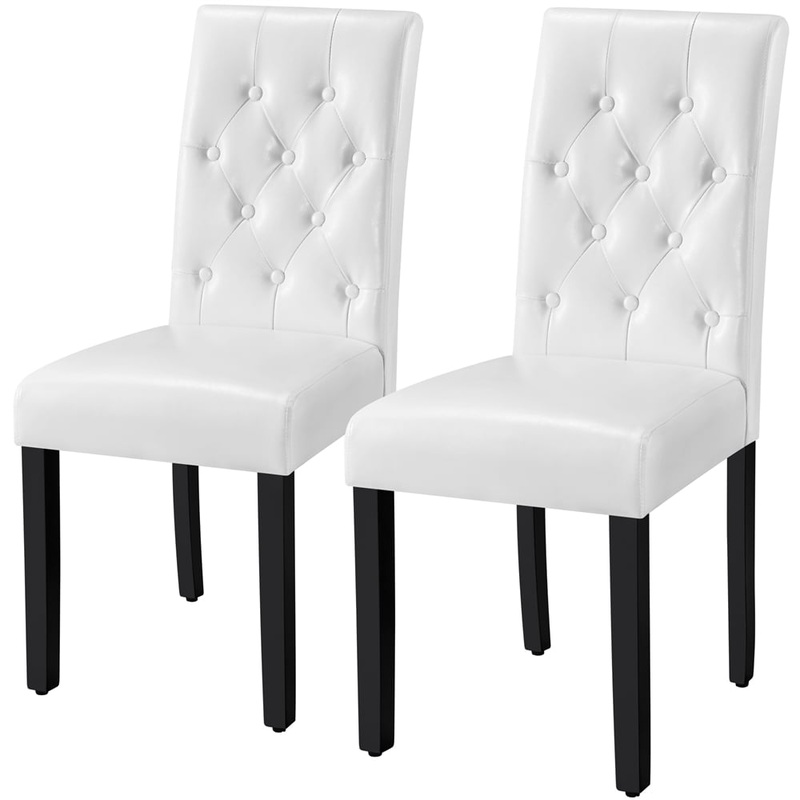 SMILE MART Dining Chair, Set of 2, White | Bigbigmart.com