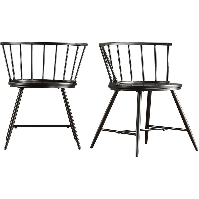 Weston Home Chelsea Dining Chair, Set of 2, Black, 28 H x 21.5 W x 20 L | Bigbigmart.com