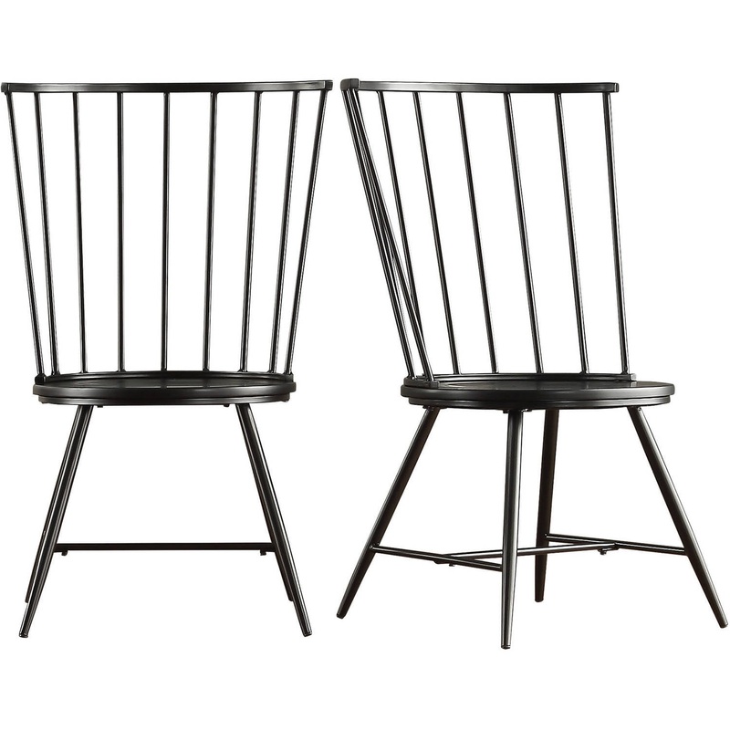 Weston Home Chelsea Dining Chair, Set of 2, Black, 39 H x 21.5 W x 22.5 L | Bigbigmart.com