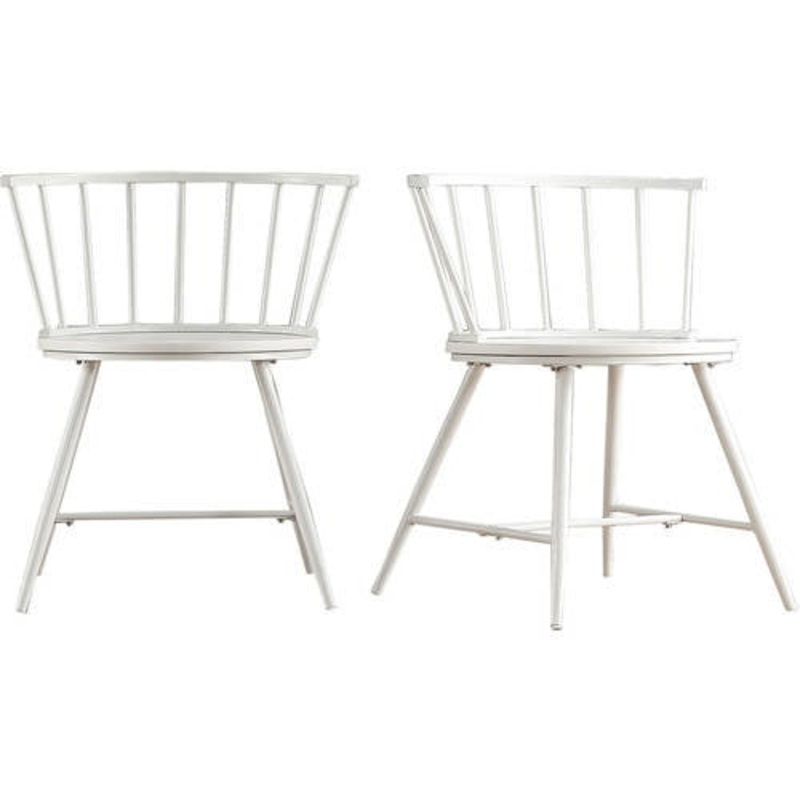 Weston Home Chelsea Dining Chair, Set of 2, White, 28 H x 21.5 W x 20 L | Bigbigmart.com
