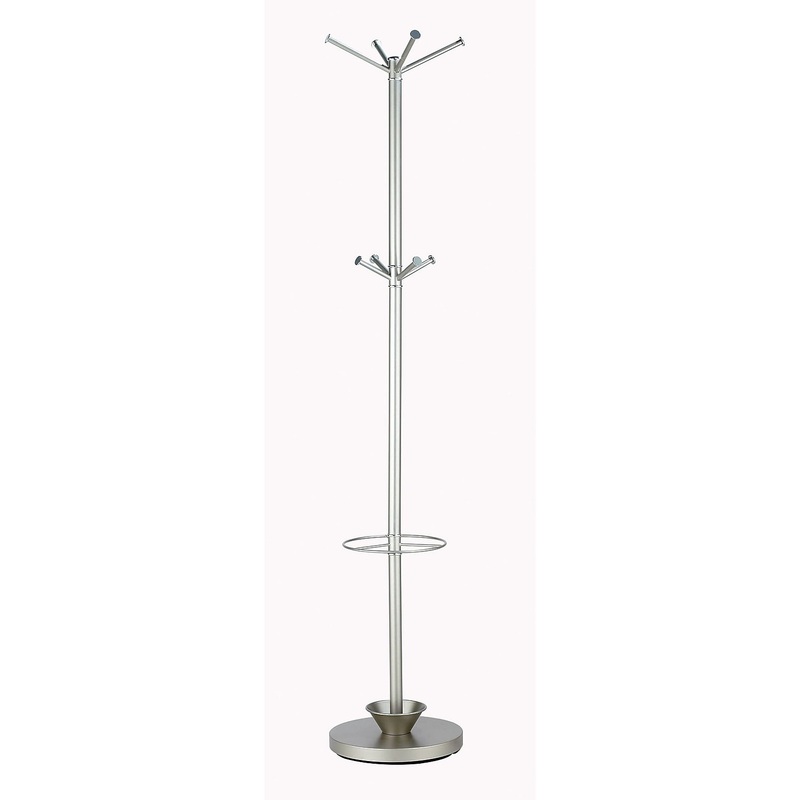 Adesso Quatro Umbrella Stand Coat Rack, Champagne Steel | Bigbigmart.com