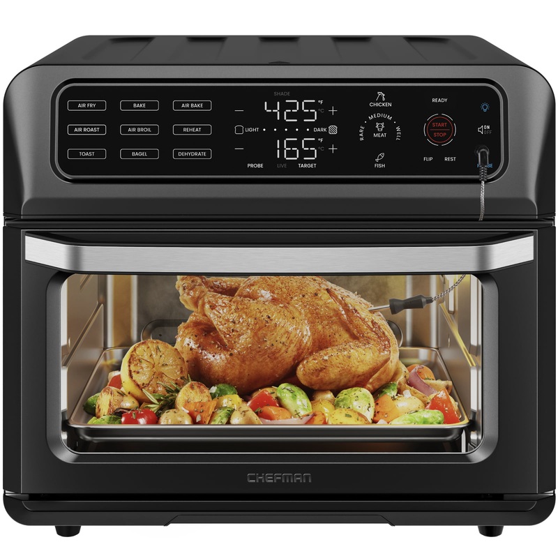 Chefman Air Fryer Toaster Oven Combo with Probe Thermometer,10 Inch, 4 Slices of Toast, 20 Qt | Bigbigmart.com