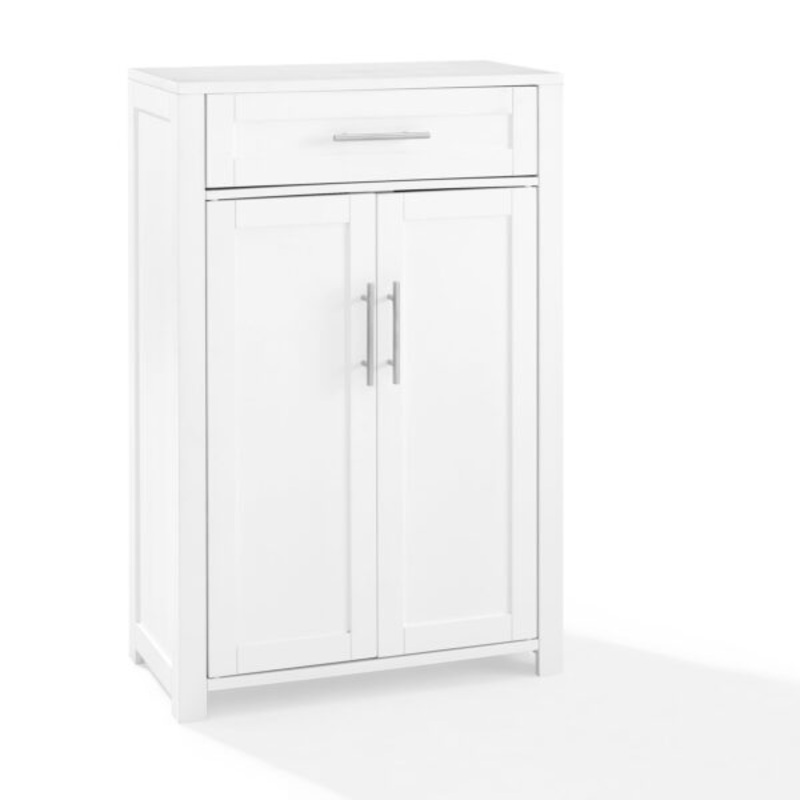Crosley Furniture Savannah White Storage Cabinet | Bigbigmart.com