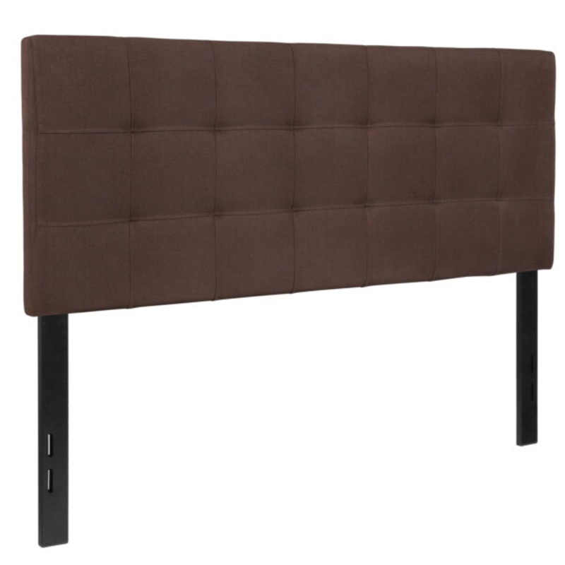Flash Furniture Bedford Tufted Upholstered Full Size Headboard in Dark Brown Fabric | Bigbigmart.com
