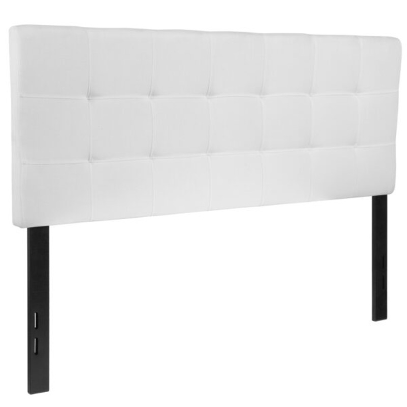 Flash Furniture Bedford Tufted Upholstered Full Size Headboard in White Fabric | Bigbigmart.com