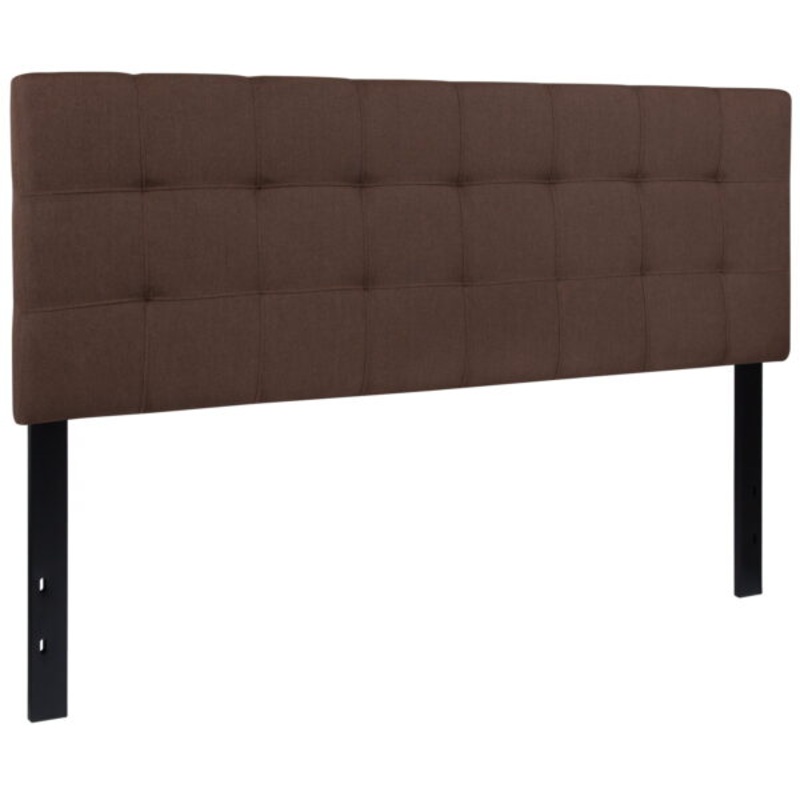 Flash Furniture Bedford Tufted Upholstered Queen Size Headboard in Dark Brown Fabric | Bigbigmart.com