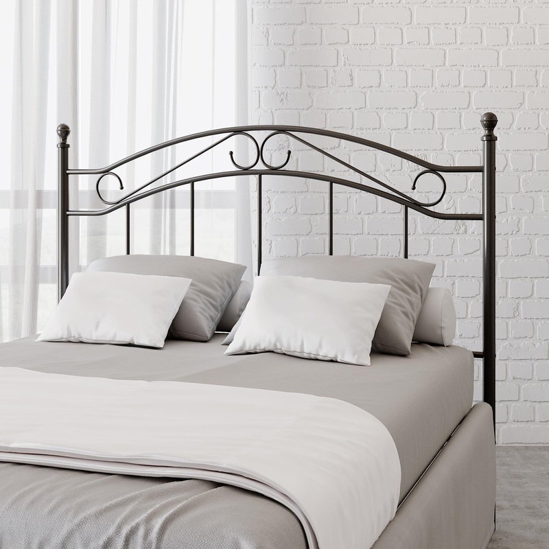 Mainstays Full/Queen Metal Headboard with Delicate Detailing, Black | Bigbigmart.com