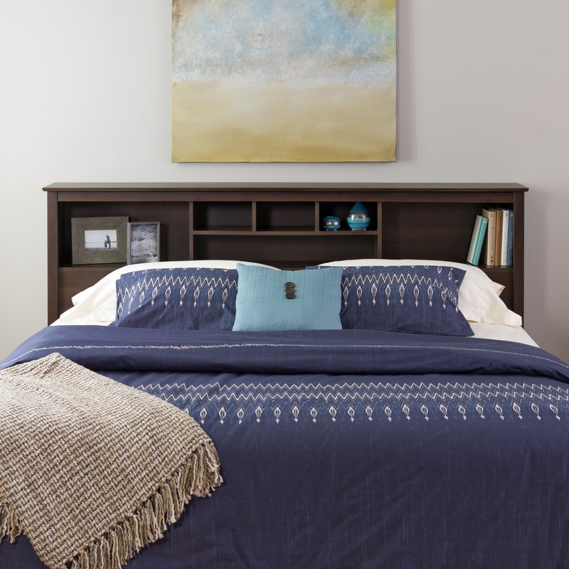 Prepac Fremont Espresso King Bookcase Wood Headboard | Bigbigmart.com