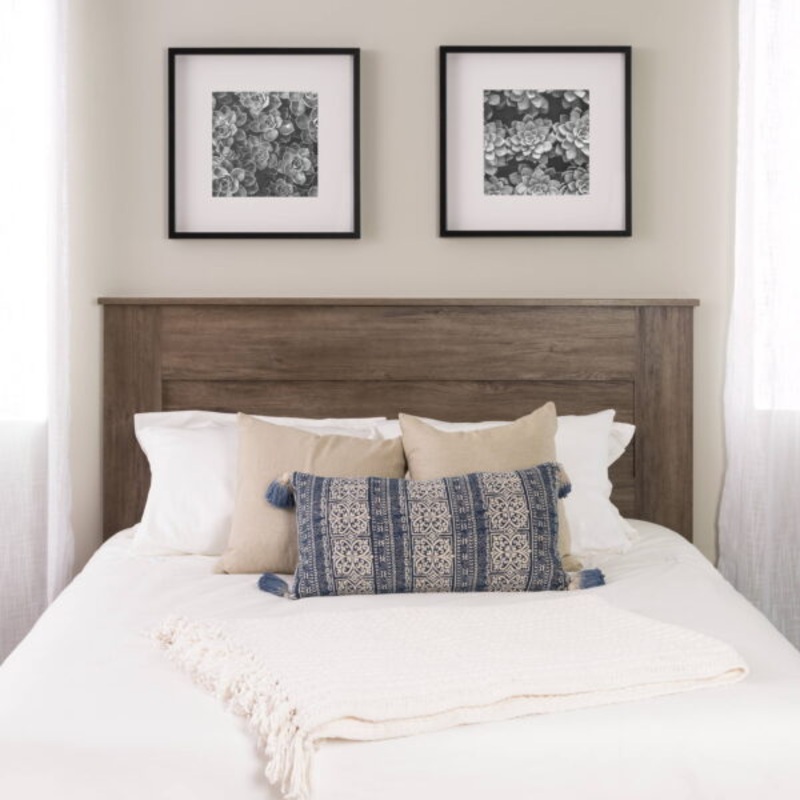 Prepac Select Queen Flat Panel Headboard, Drifted Gray | Bigbigmart.com