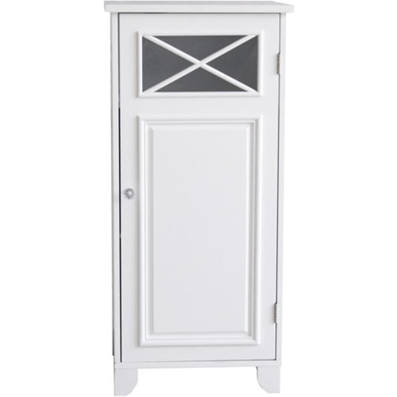 Teamson Home Dawson Wooden Floor Cabinet with Cross Molding, White | Bigbigmart.com