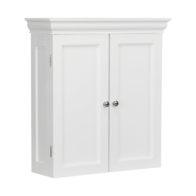 Teamson Home Stratford Two Door Removable Wall Cabinet with Two Contemporary Style Doors, White | Bigbigmart.com