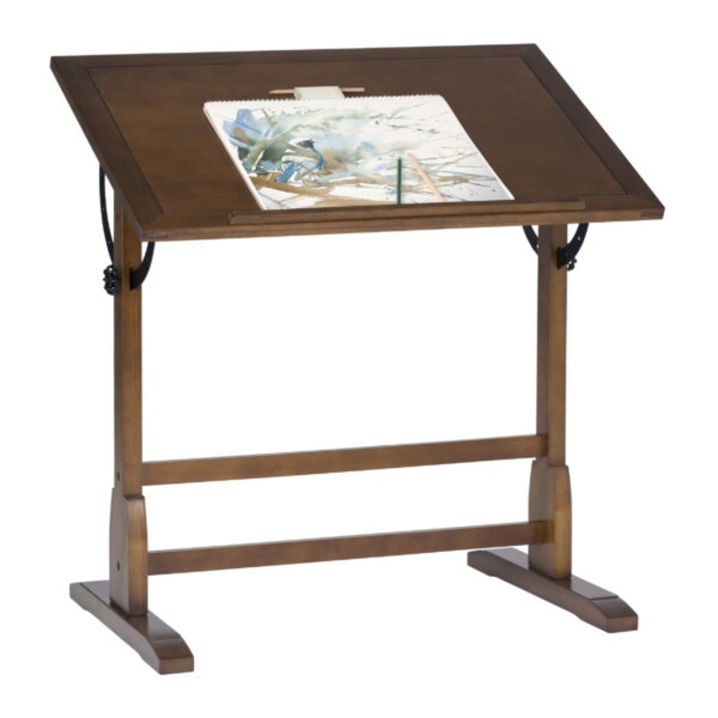 Vintage Solid Wood Drawing/Drafting Table with 36 x 24 Angle Adjustable Top | Bigbigmart.com