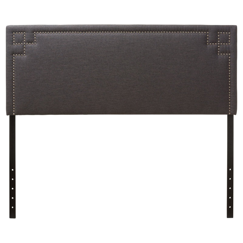 Baxton Studio Geneva Modern and Contemporary Dark Grey Fabric Upholstered Twin Size Headboard,Wholesale Interiors | Bigbigmart.com