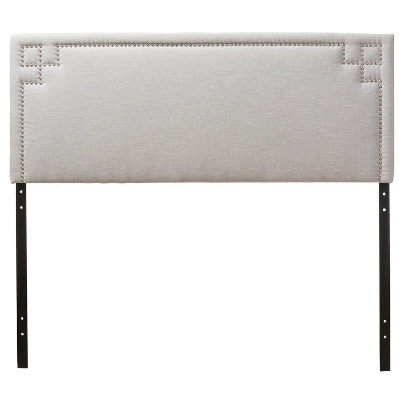 Baxton Studio Geneva Modern and Contemporary Upholstered Headboard, Queen, Greyish Beige | Bigbigmart.com