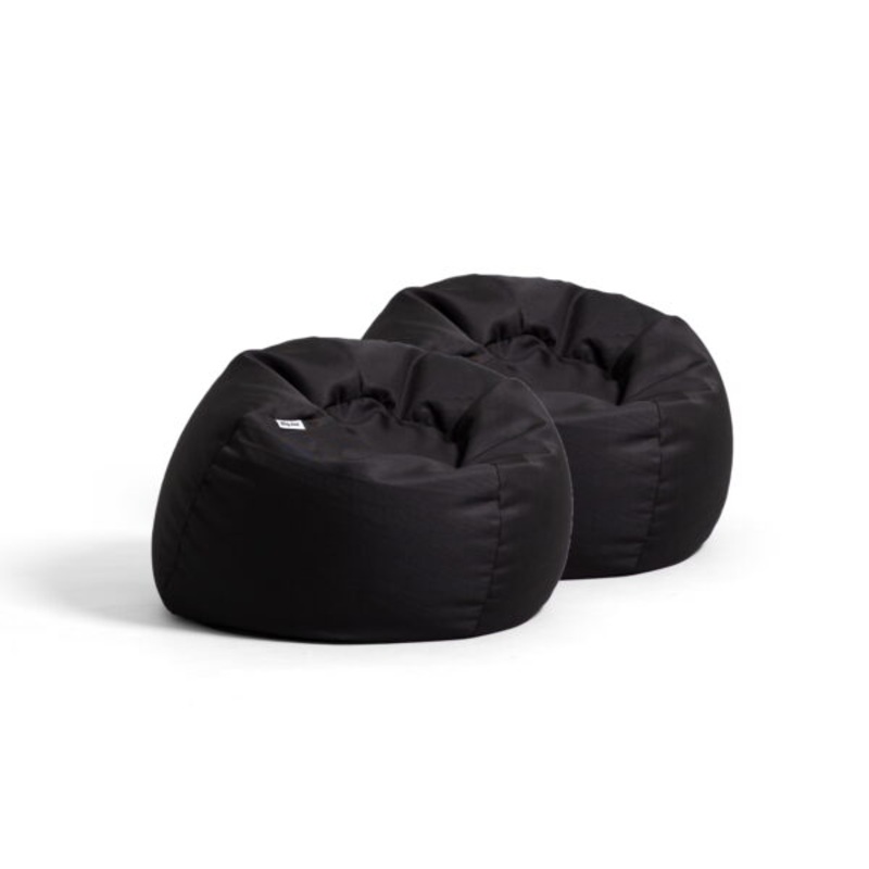 Big Joe Dot Bean Bag Chair 2-Pack, Gabardine Kids, 2ft, Black | Bigbigmart.com