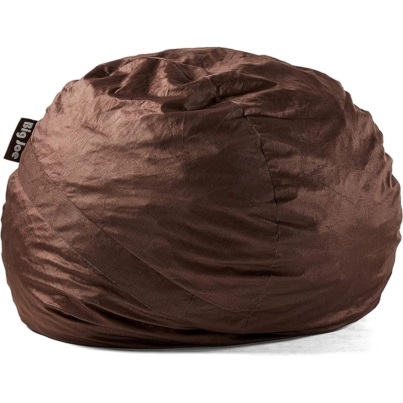 Big Joe Fuf Large Foam Filled Bean Bag Chair with Removable Cover, Cocoa Lenox, Durable Woven Polyester, 4 feet Big | Bigbigmart.com