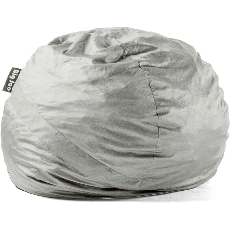 Big Joe Fuf Large Foam Filled Bean Bag Chair with Removable Cover, Fog Lenox, Durable Woven Polyester, 4 feet Big | Bigbigmart.com