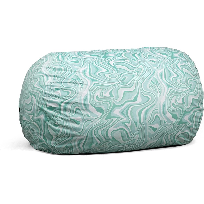 Big Joe Fuf Media Lounger Foam Filled Bean Bag Chair, Groovy Green Plush, Soft Polyester, 6 feet Giant | Bigbigmart.com